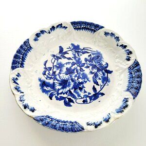 Antique W & E Corn Flow Blue Floral Plate / Shallow Bowl, "Ormonde", c.1898-1904